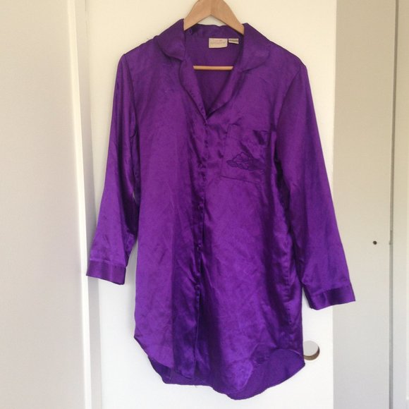 Sentiments - Purple Pyjama Button Up Dress - Picture 4 of 6